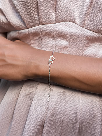 The Heart Plain Silver Bracelet