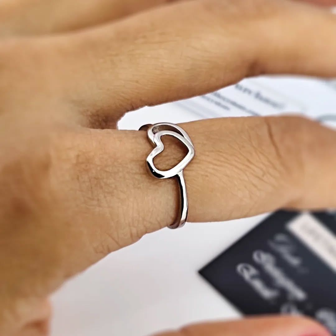 The Sia Heart Silver Plain Ring