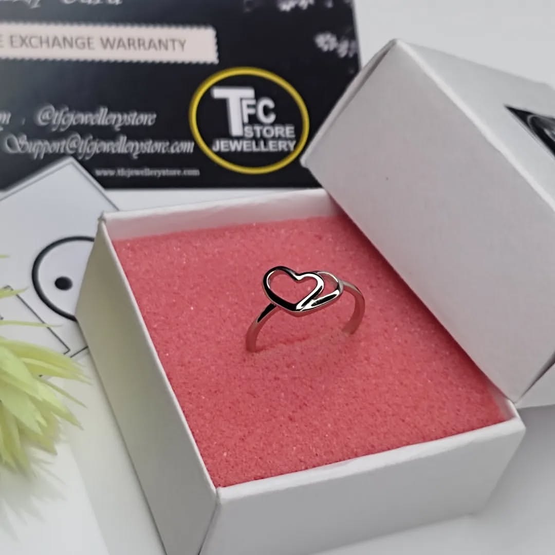 The Sia Heart Silver Plain Ring
