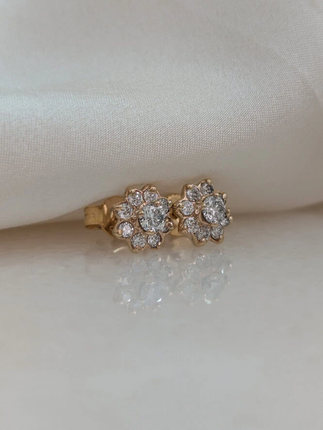 The Zoey Floral Golden Earrings