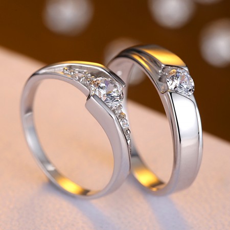 The Lisha Silver Couple Rings Set  