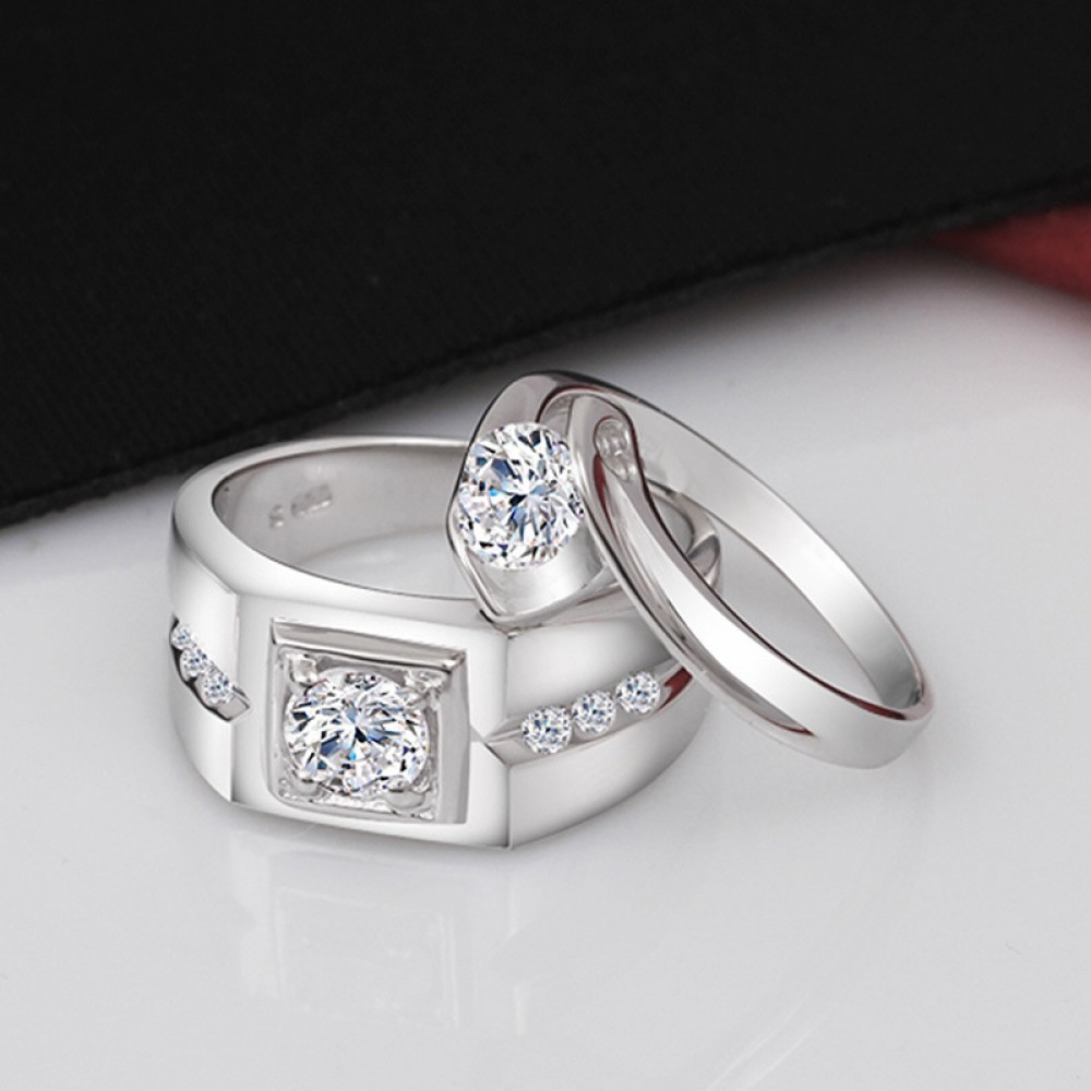 The Nelda Silver Couple Rings 