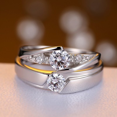 The Lisha Silver Couple Rings Set  