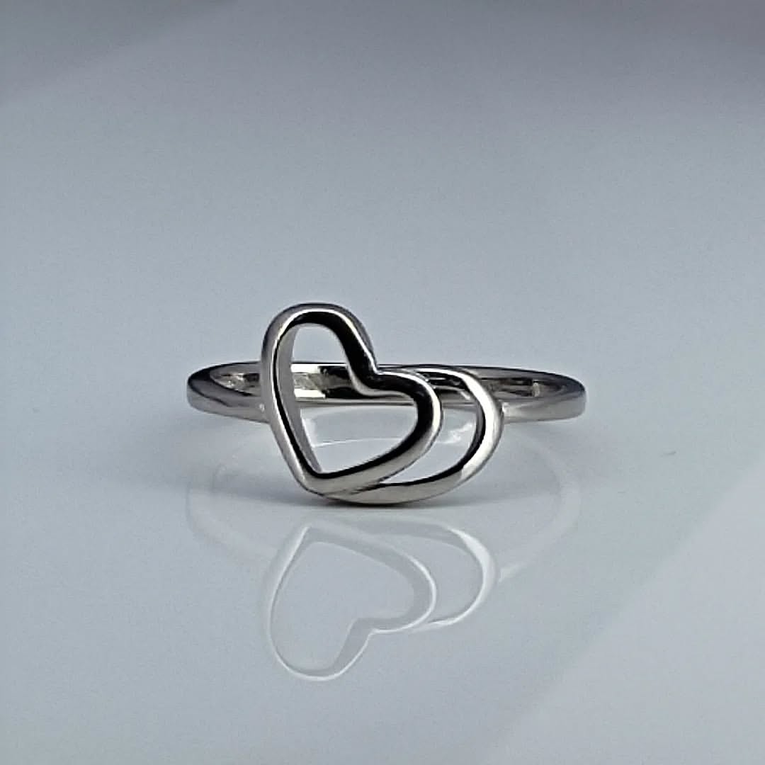 The Sia Heart Silver Plain Ring