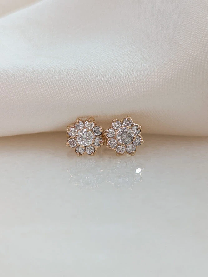 The Zoey Floral Golden Earrings