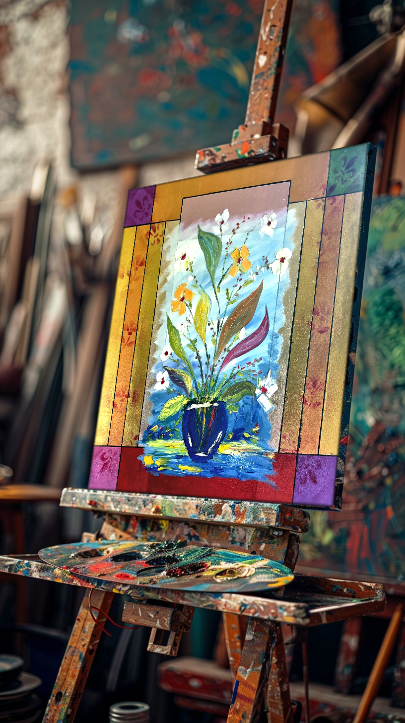 BLUE VASE FLORAL Oil Painting (2024)