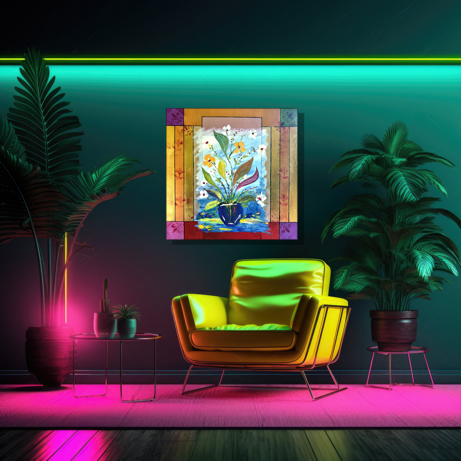 BLUE VASE FLORAL Oil Painting (2024)