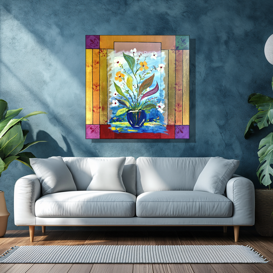 BLUE VASE FLORAL Oil Painting (2024)