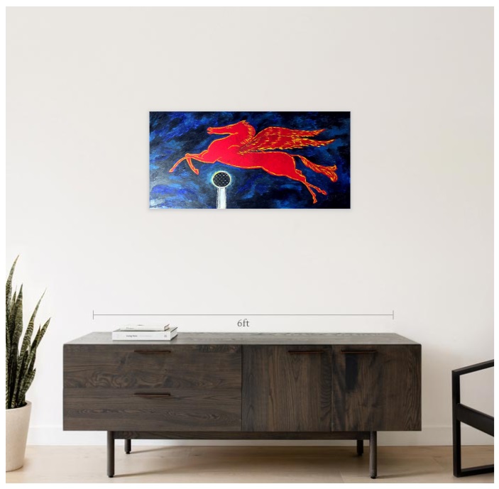 Dallas Red Pegasus Painting (2005)