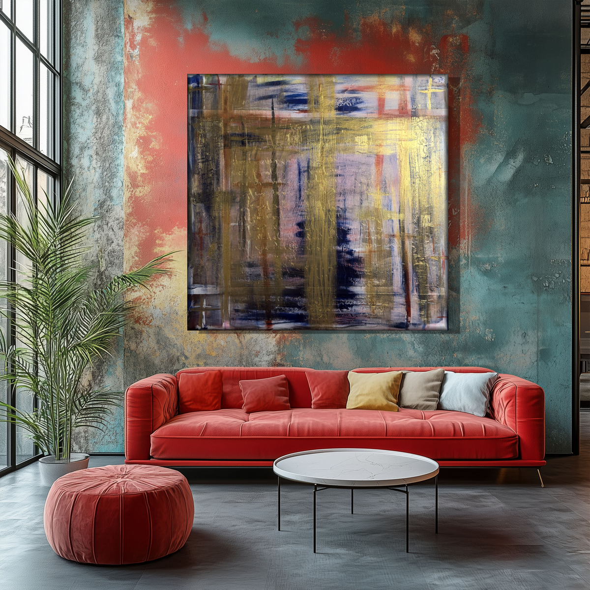 GENESIS acrylic Gold Brushstroke Painting 2025