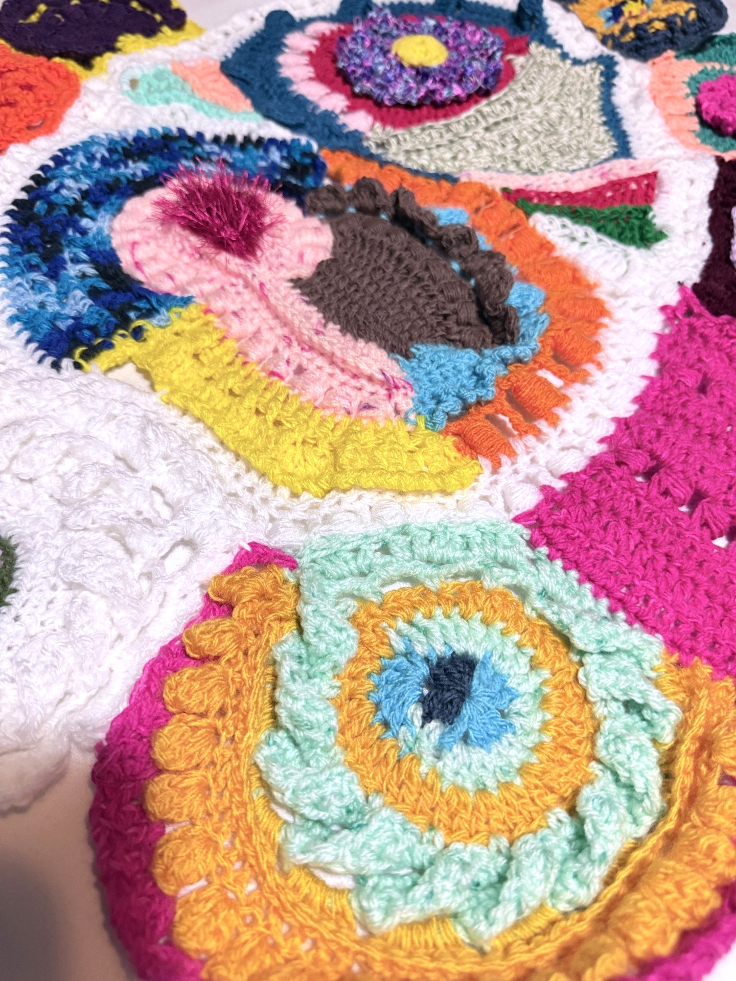 Handmade Colorful Crochet Art Piece ( 24 x 27)