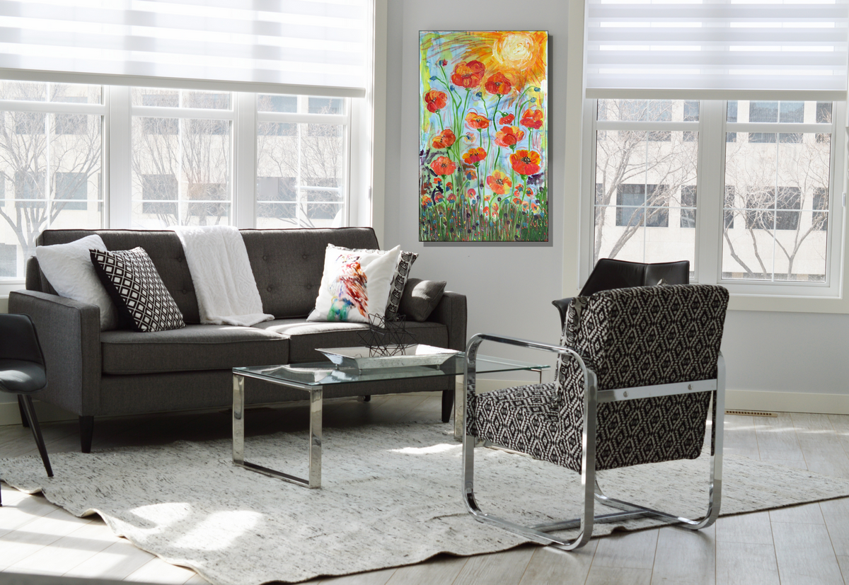 Hand-Painted Poppies Acrylic Artwork (2024)
