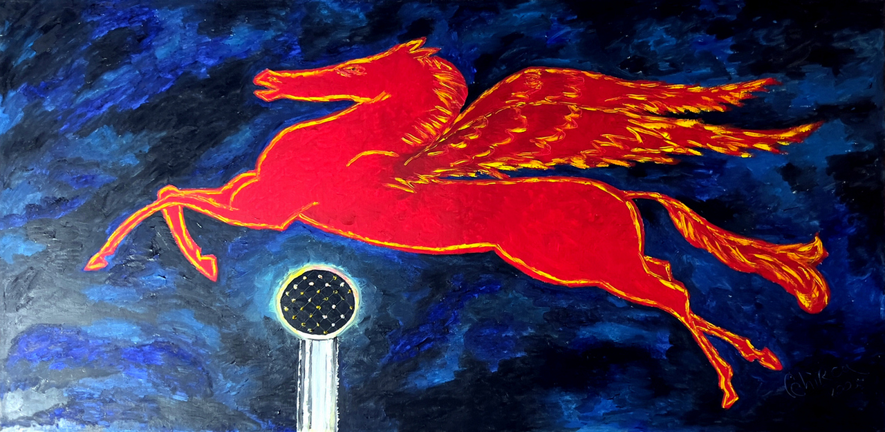 Dallas Red Pegasus Painting (2005)