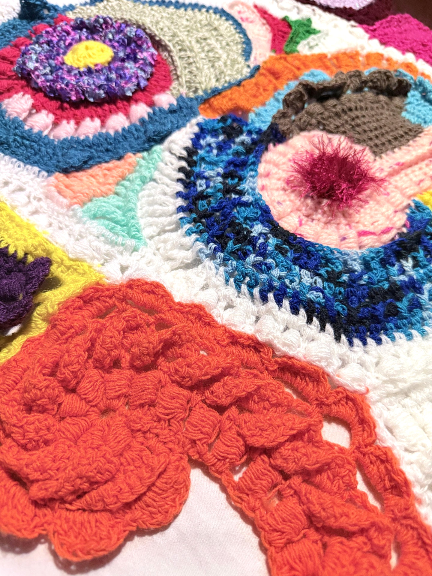 Handmade Colorful Crochet Art Piece ( 24 x 27)