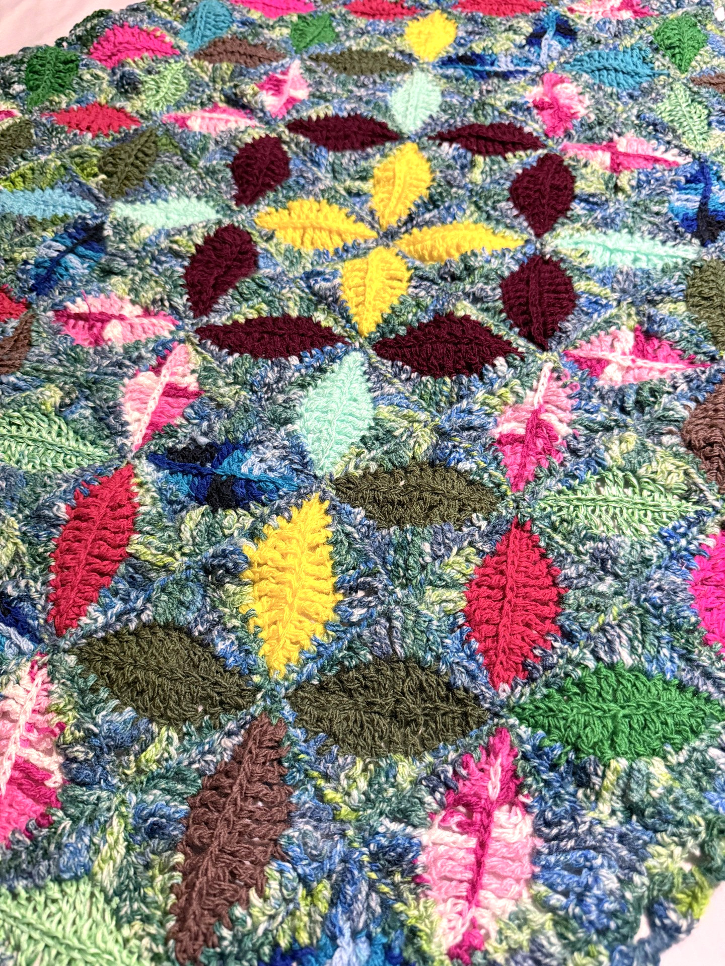 Handmade Colorful Crochet Table Top (30 x 30)