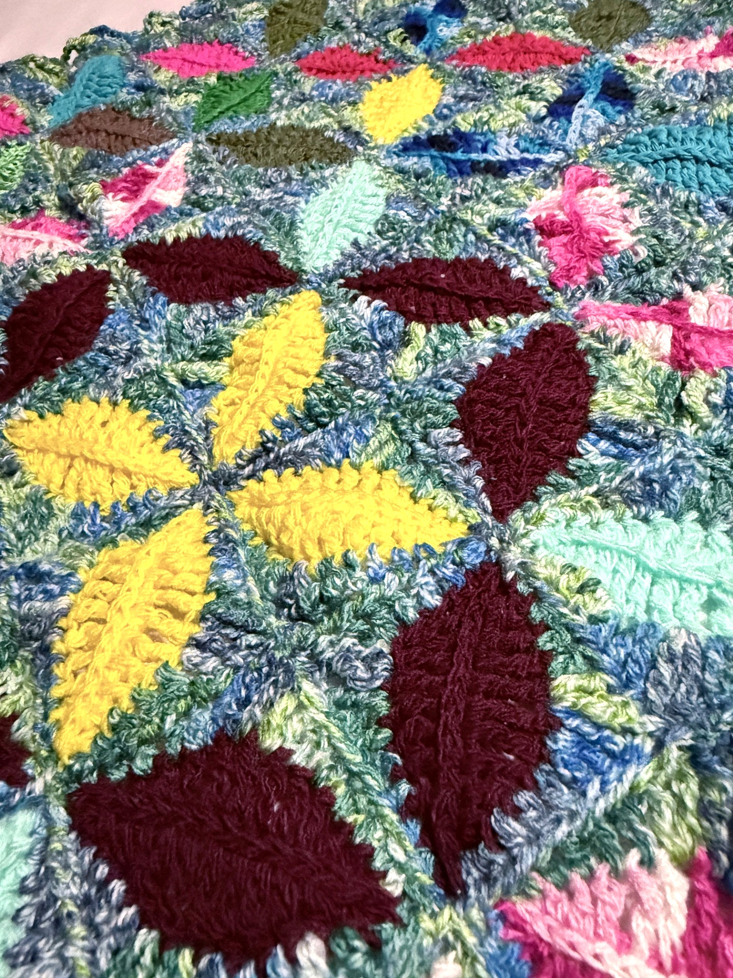 Handmade Colorful Crochet Table Top (30 x 30)