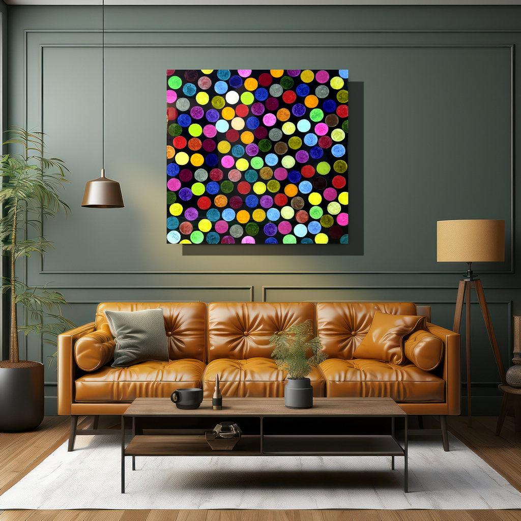 Colorful Polka Dot Wall Art (2024)