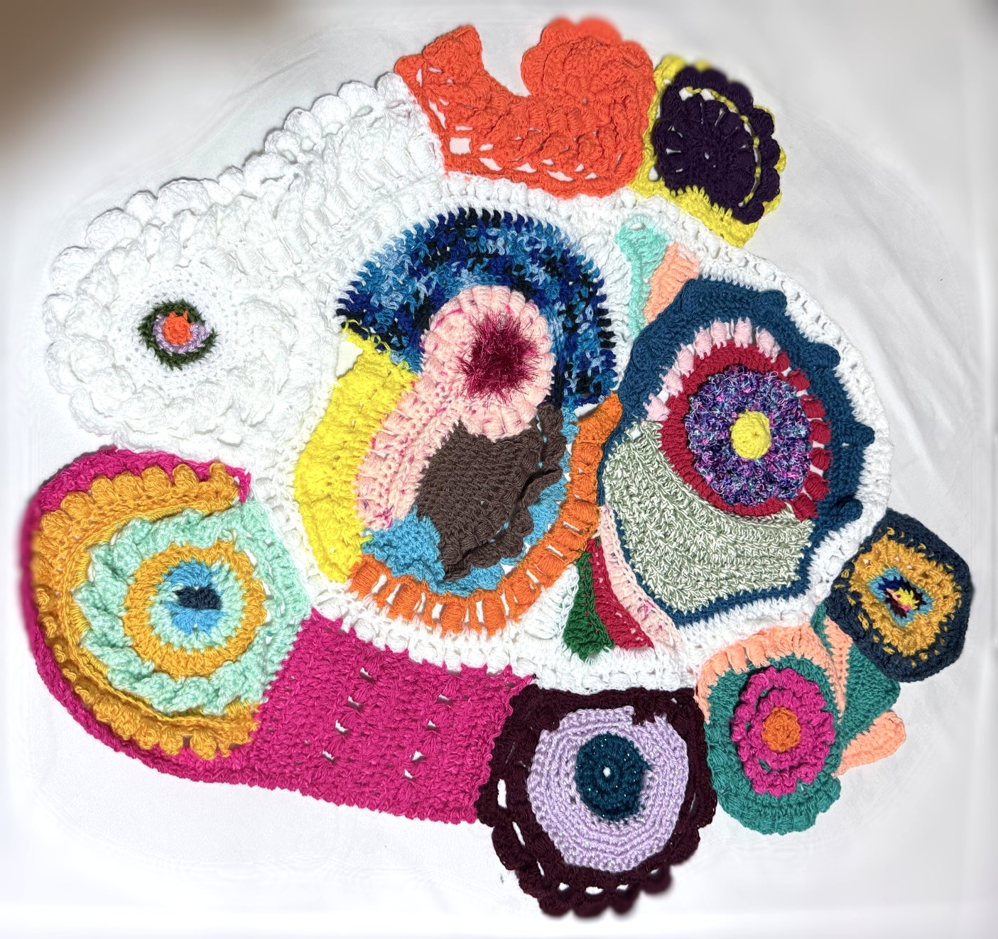Handmade Colorful Crochet Art Piece ( 24 x 27)