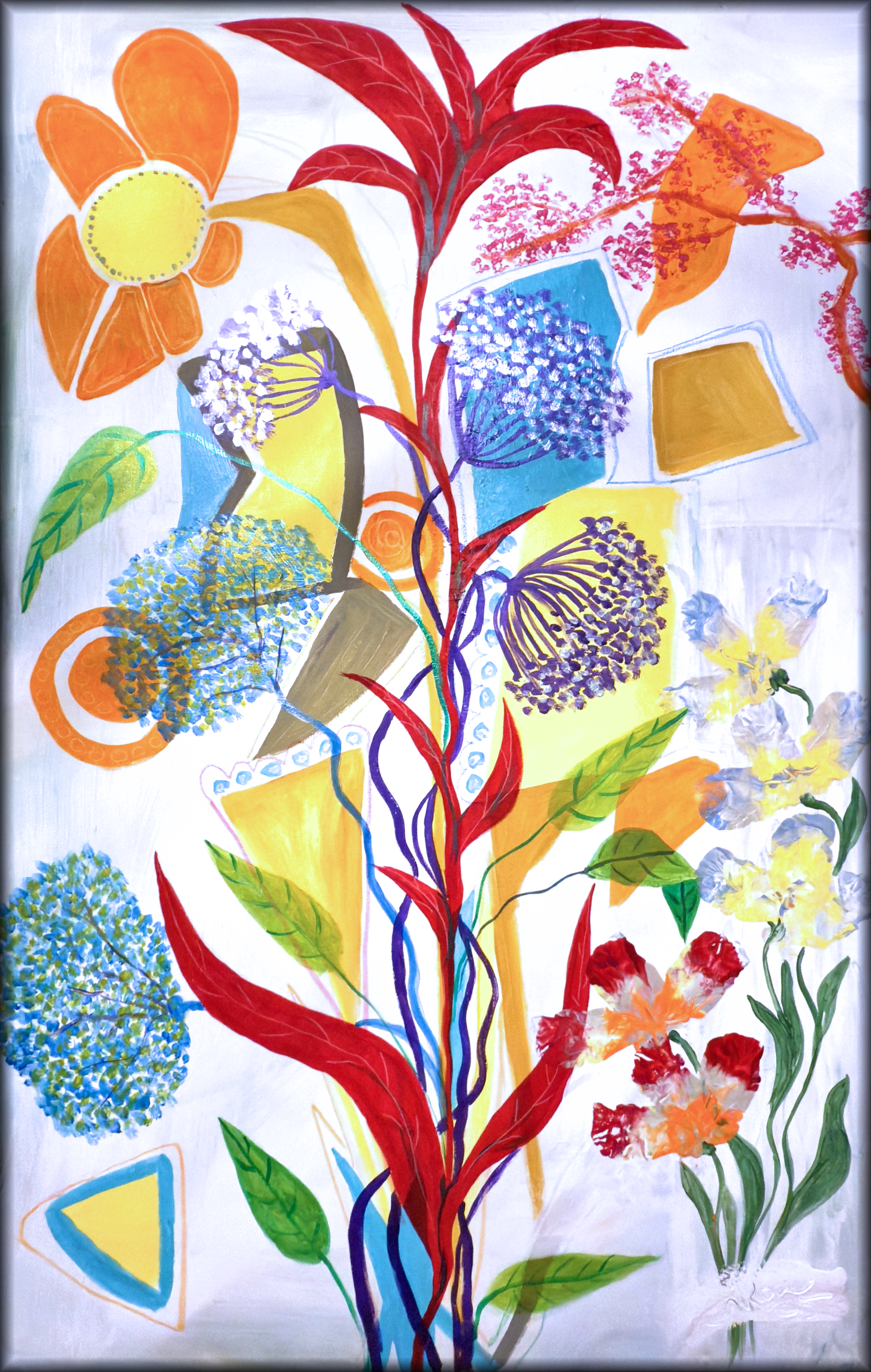 "LEGO 1.0"- Colorful Abstract Floral Acrylic Painting (2025)