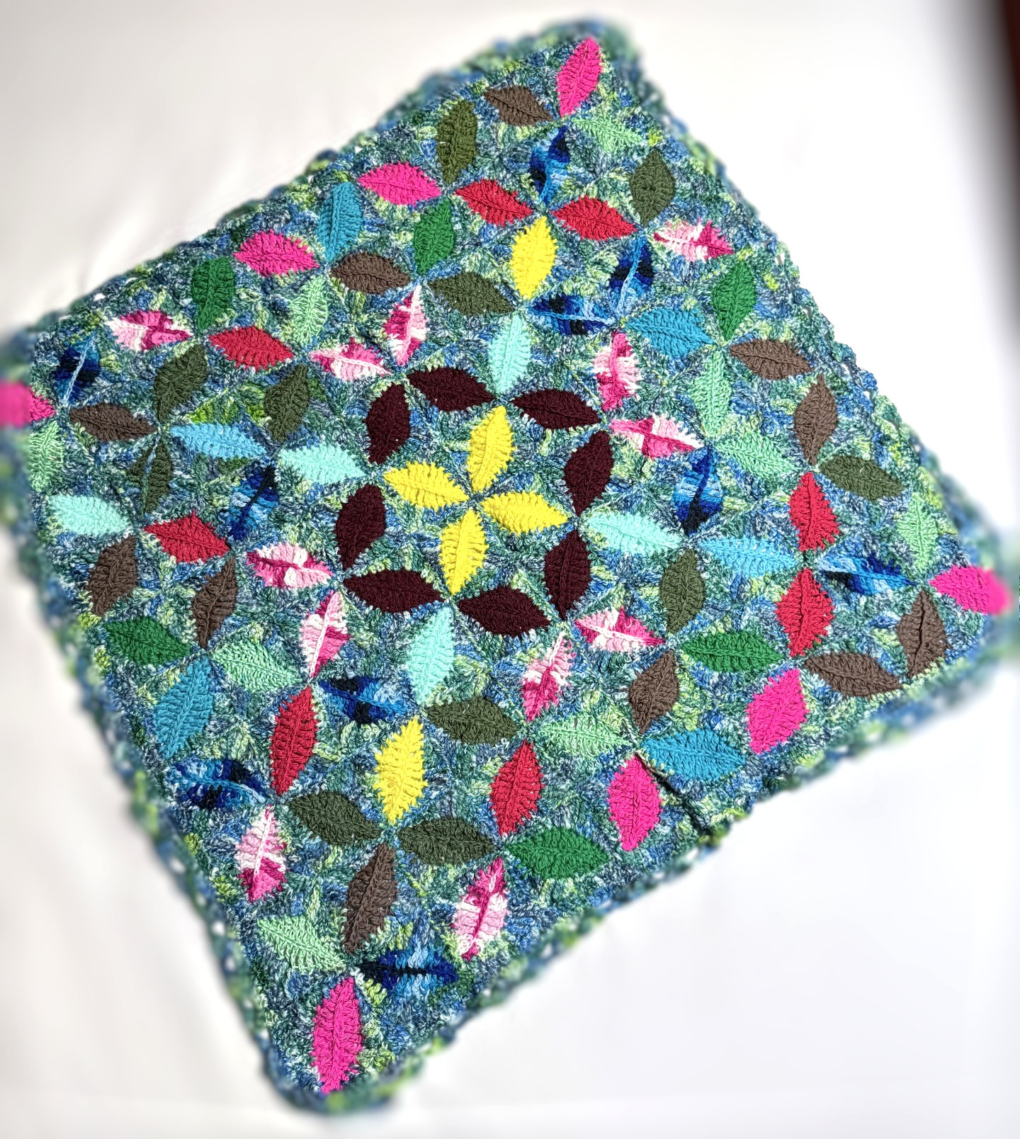 Handmade Colorful Crochet Table Top (30 x 30)