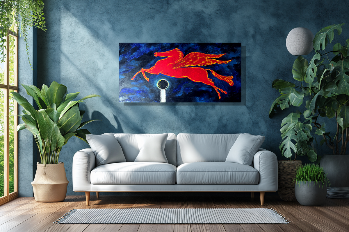 Dallas Red Pegasus Painting (2005)