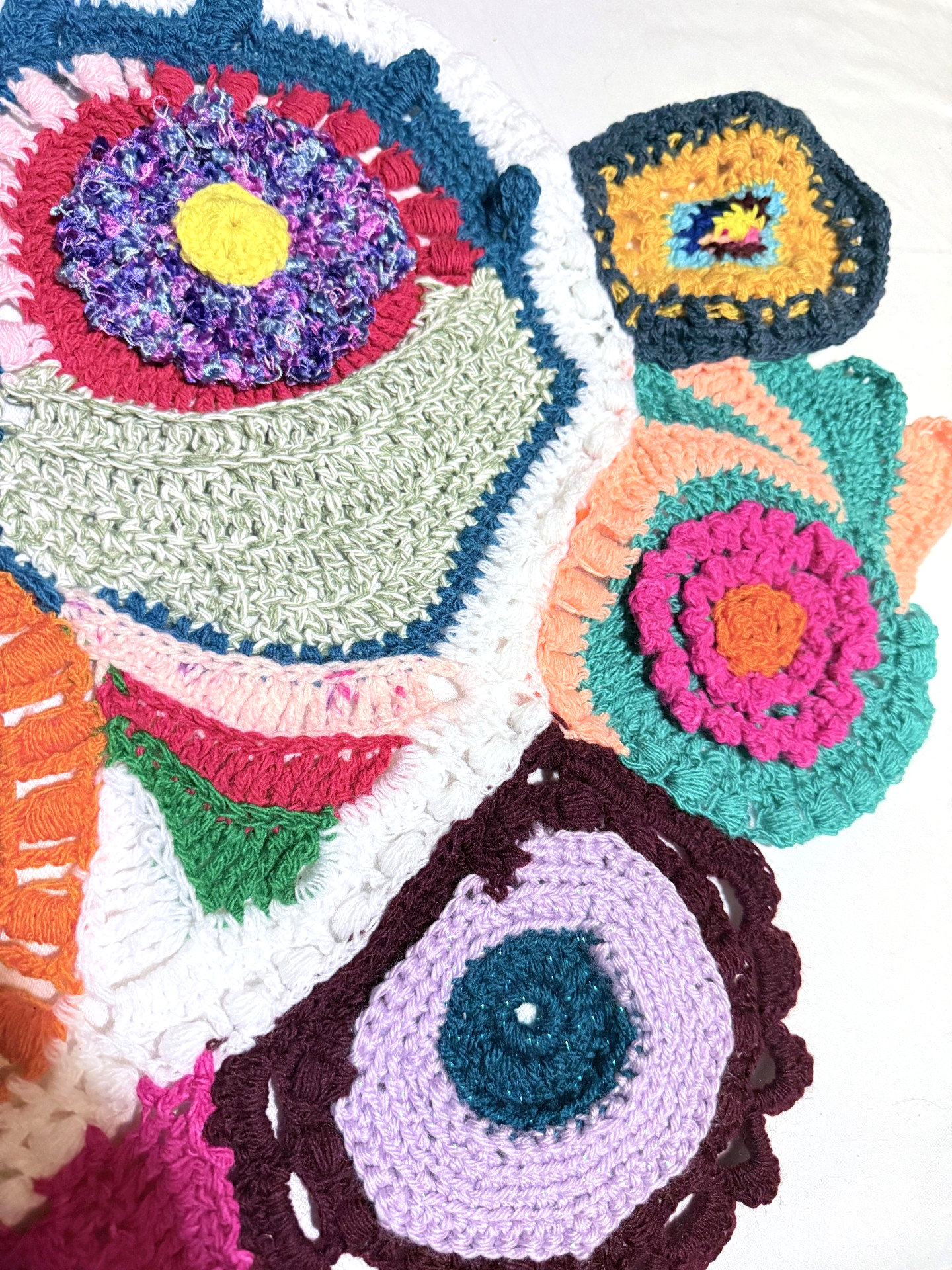Handmade Colorful Crochet Art Piece ( 24 x 27)