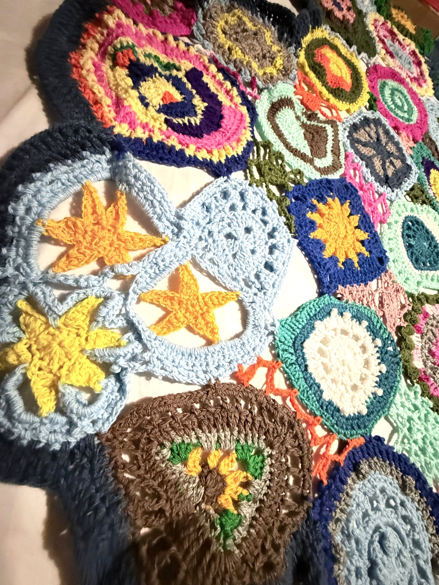 Handmade Colorful Crochet Tablecloth/Throw ( 48 x 60 )