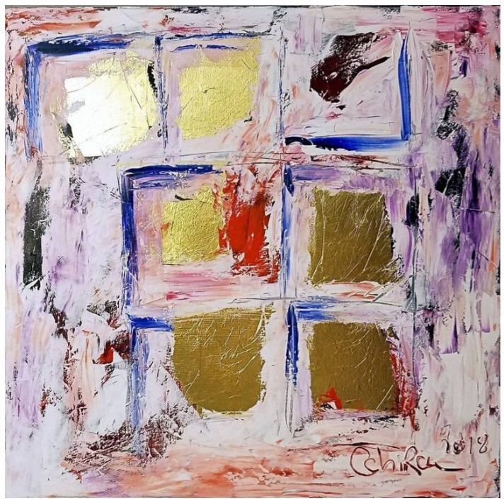 Abstract Gold Leaf Oil Painting (2018)