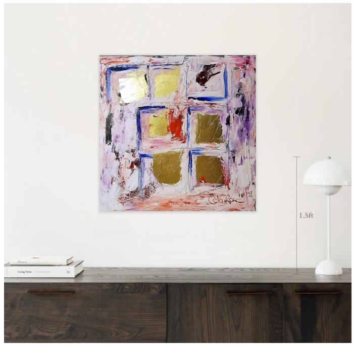 Abstract Gold Leaf Oil Painting (2018)