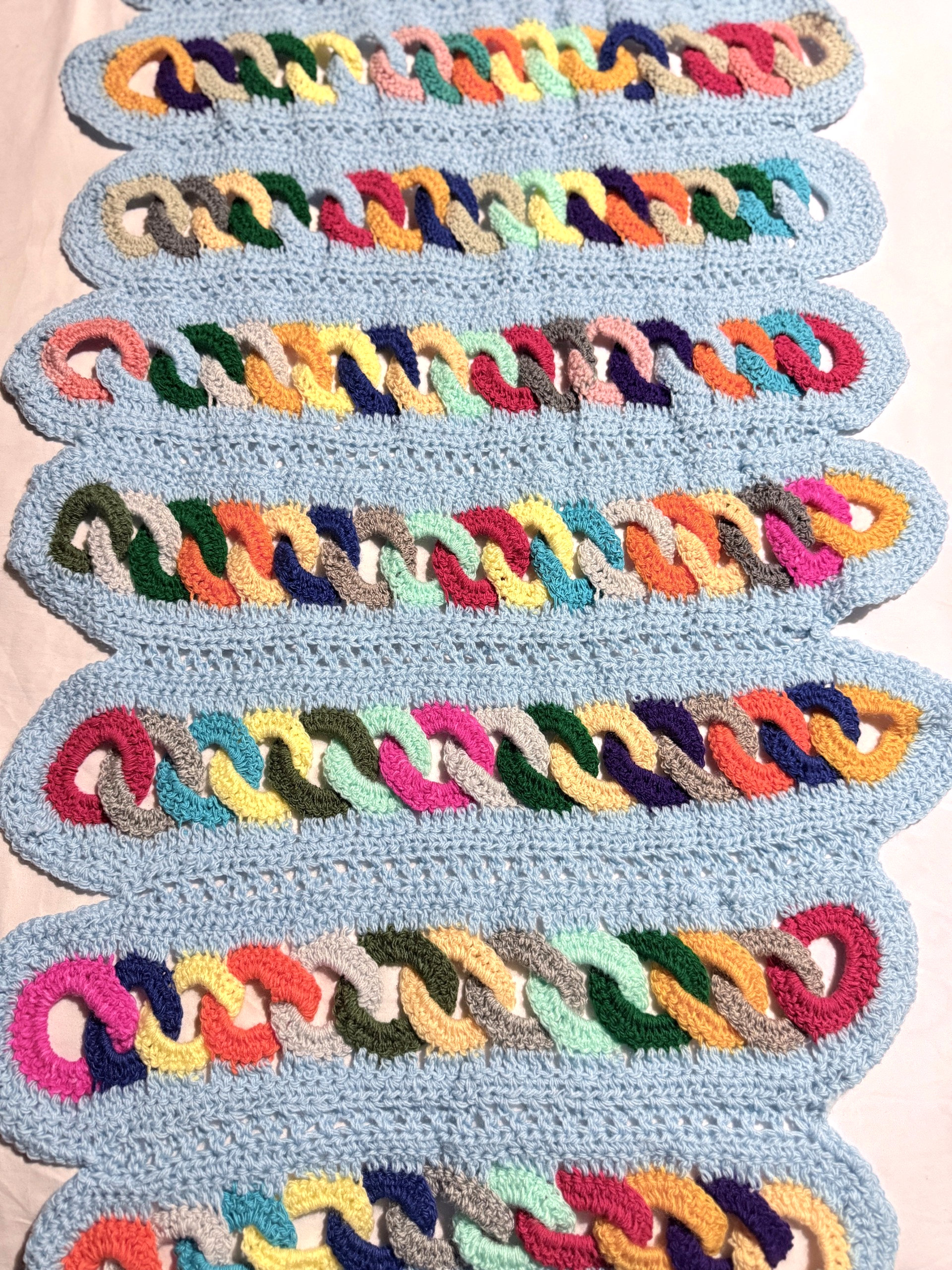 Handcrafted Colorful Embroidered Table Runner ( 21 x 56 )