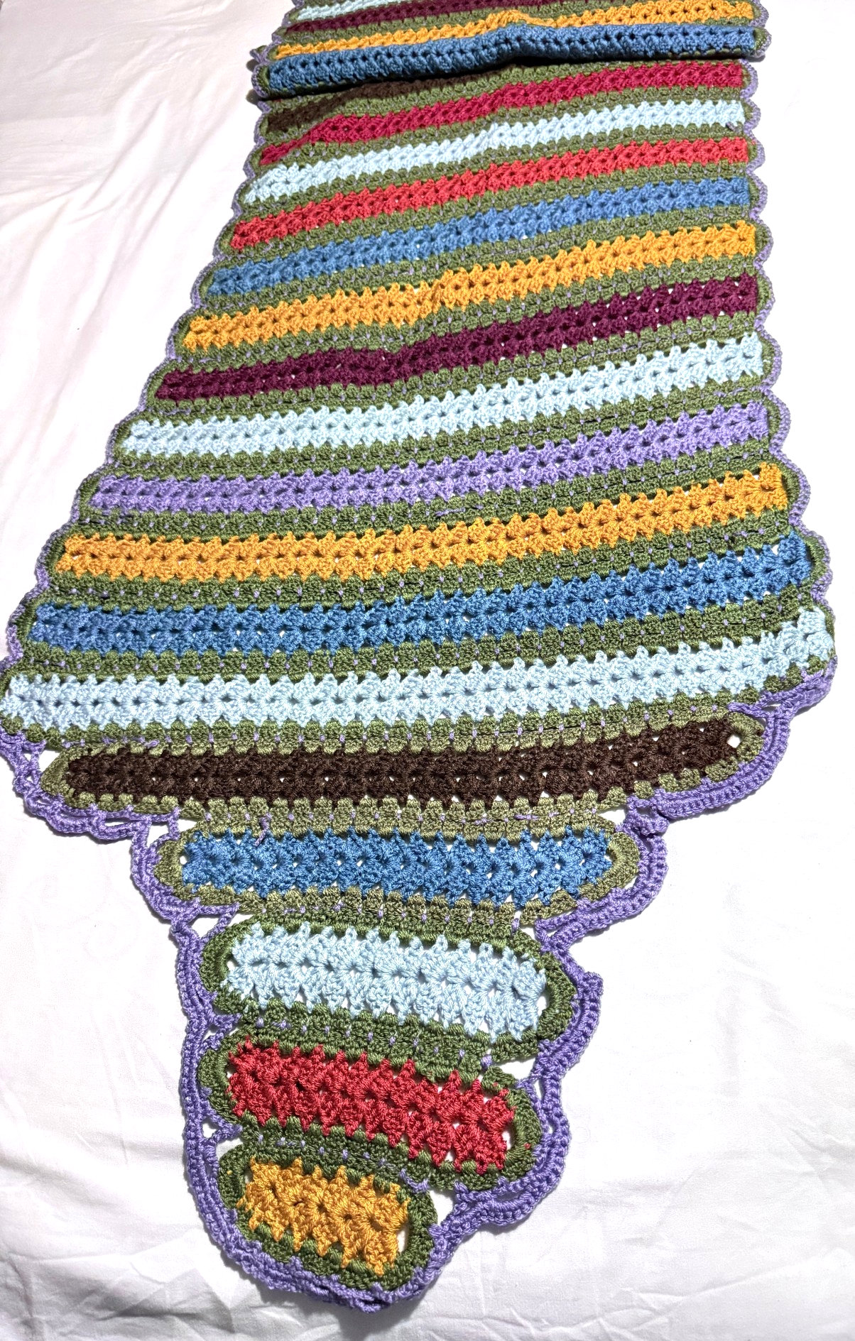 Handmade Crochet Fall Table Top ( 21 x 80 )