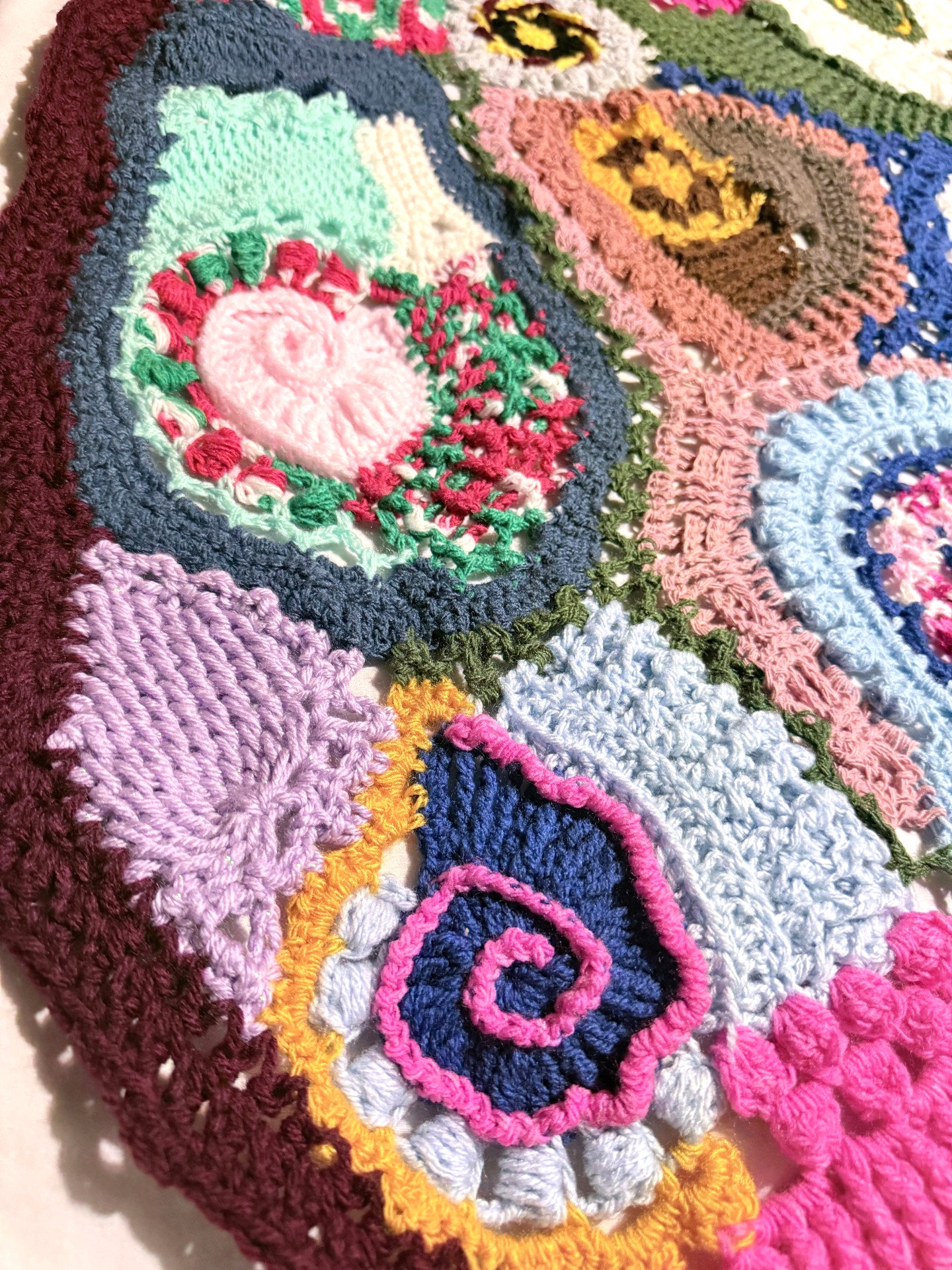 Handmade Patchwork Crochet Throw ( 40 x 53)