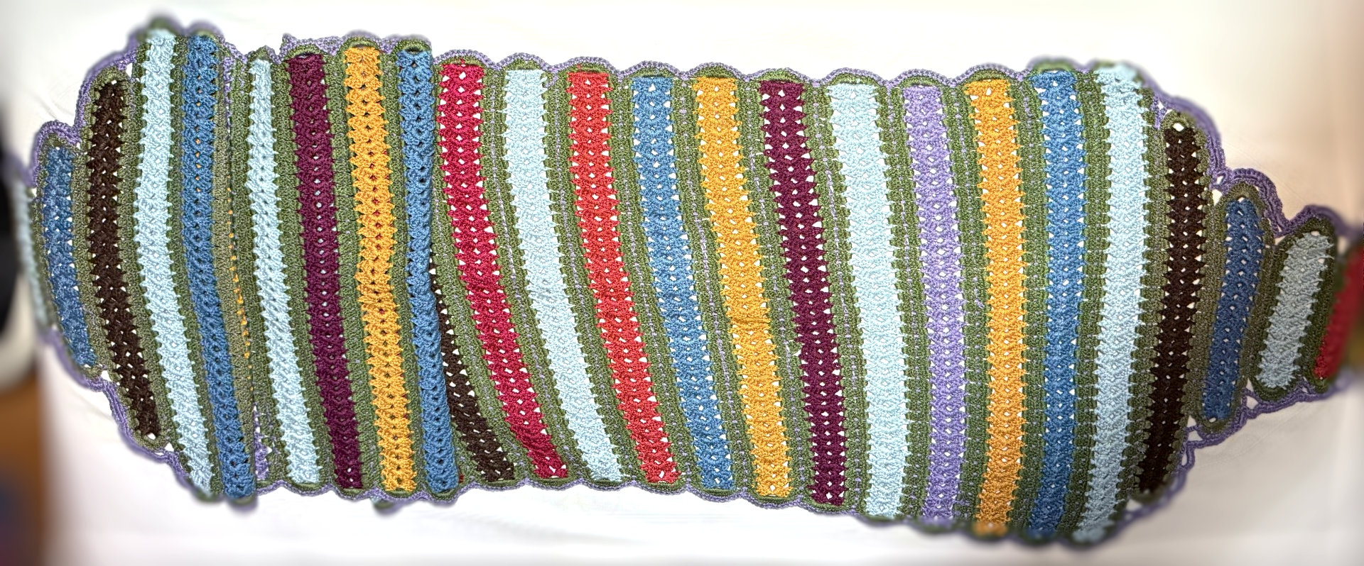 Handmade Crochet Fall Table Top ( 21 x 80 )
