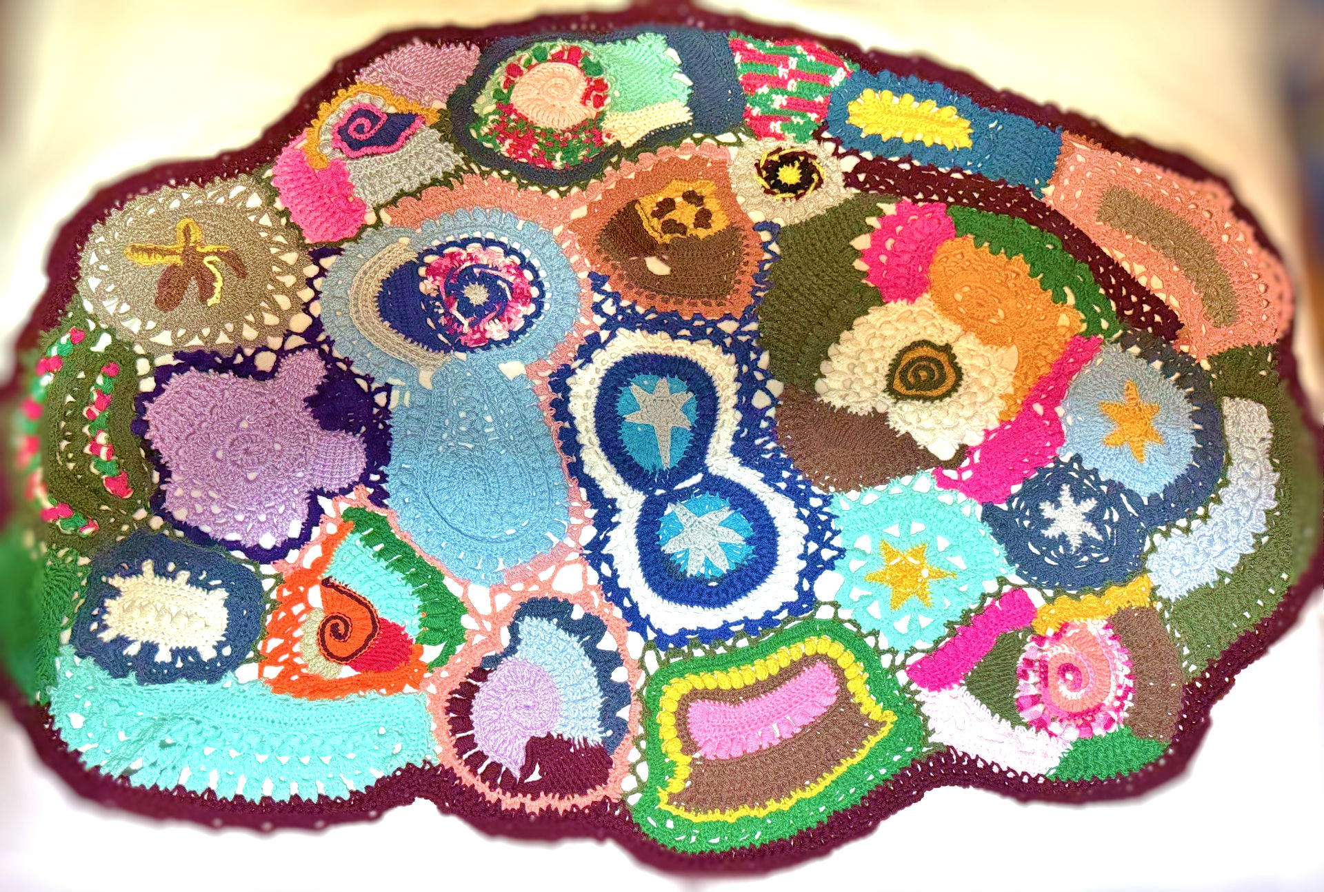 Handmade Patchwork Crochet Throw ( 40 x 53)
