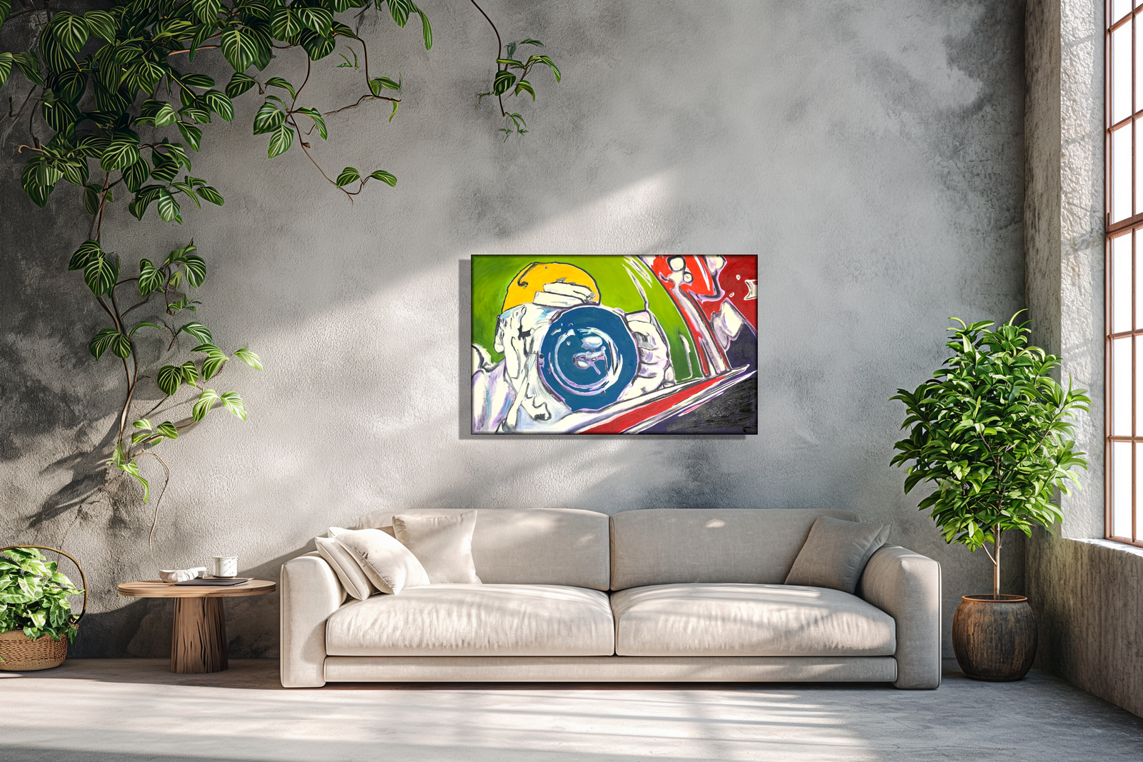 Colorful Abstract Photographer Painting Mix Medium (2015)