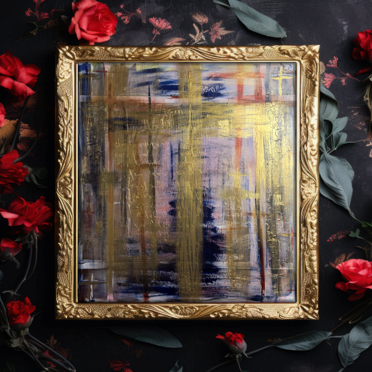 GENESIS acrylic Gold Brushstroke Painting 2025