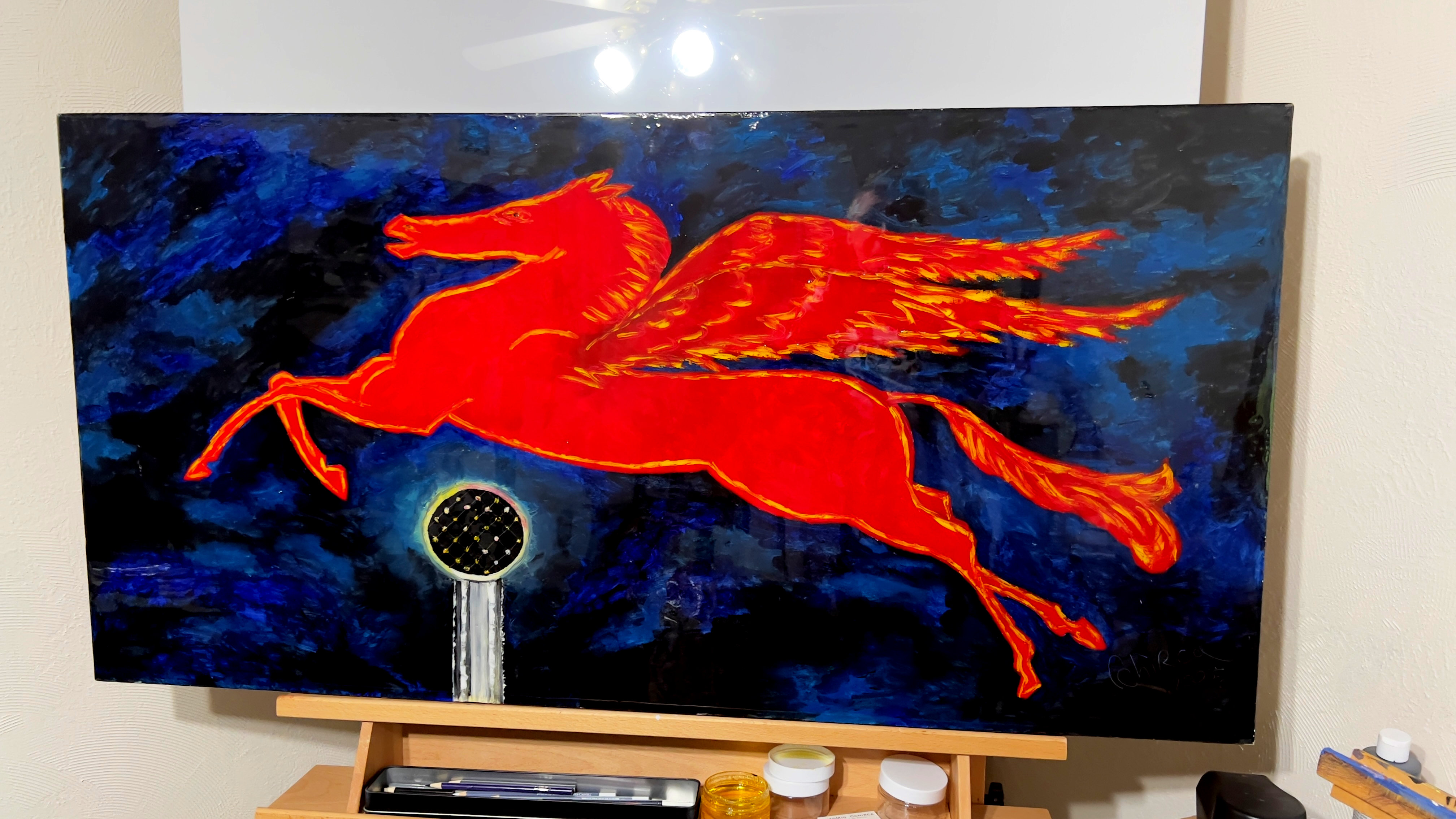 Dallas Red Pegasus Painting (2005)