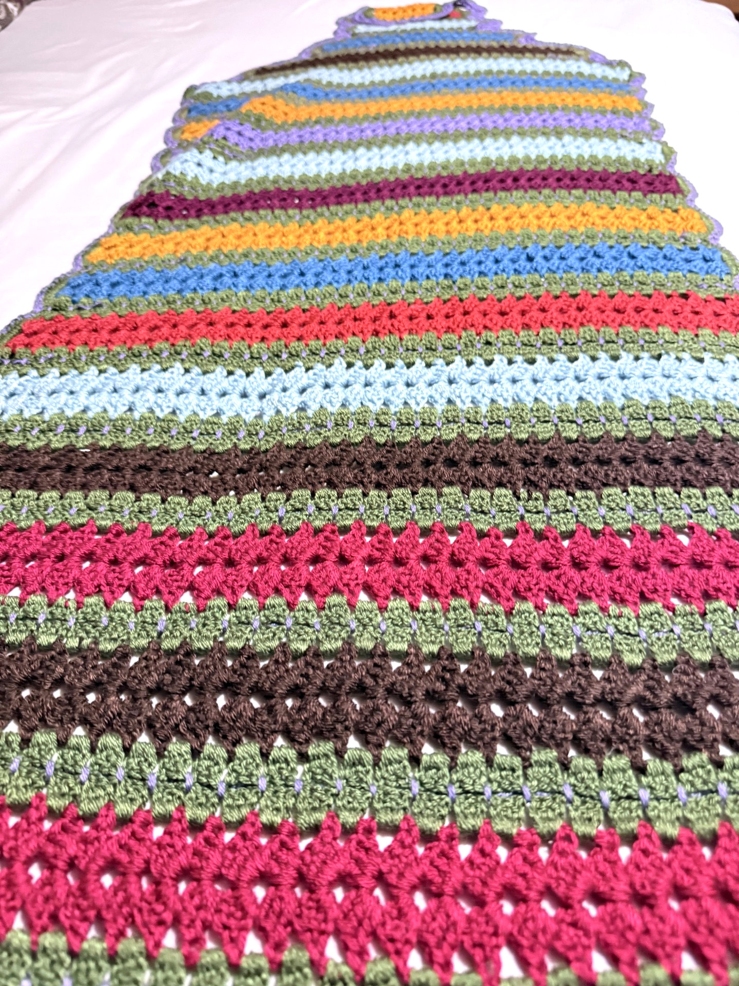 Handmade Crochet Fall Table Top ( 21 x 80 )