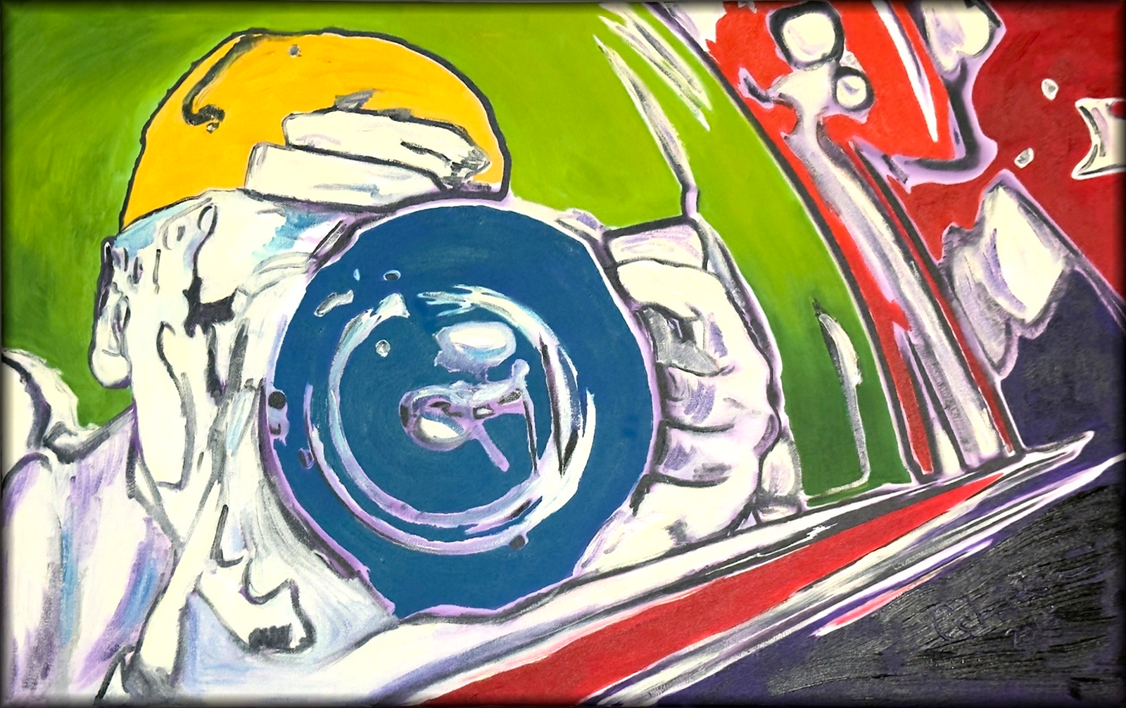 Colorful Abstract Photographer Painting Mix Medium (2015)
