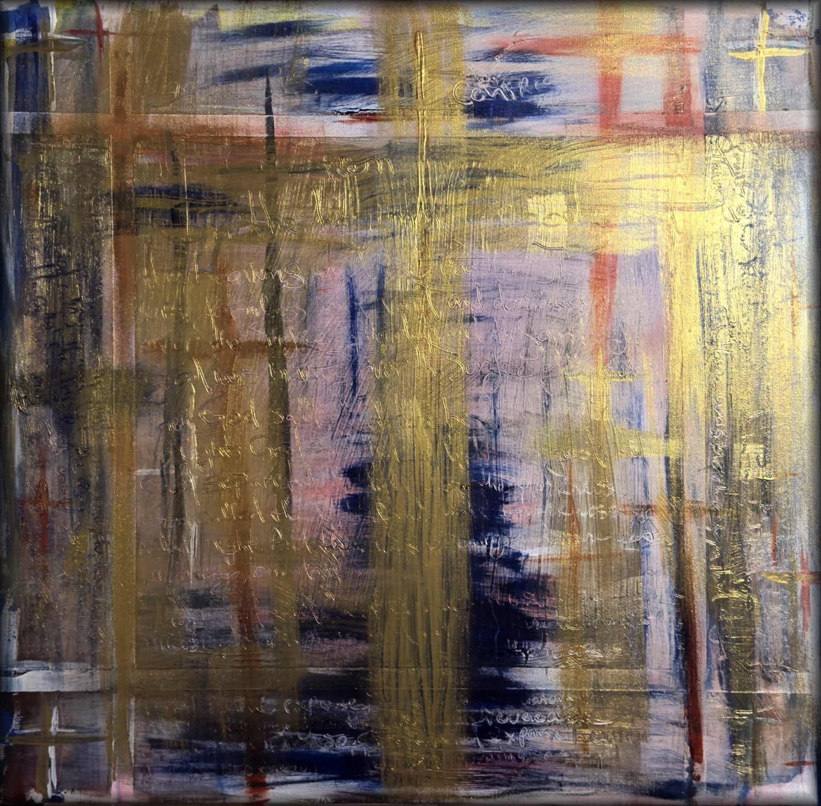 GENESIS acrylic Gold Brushstroke Painting 2025