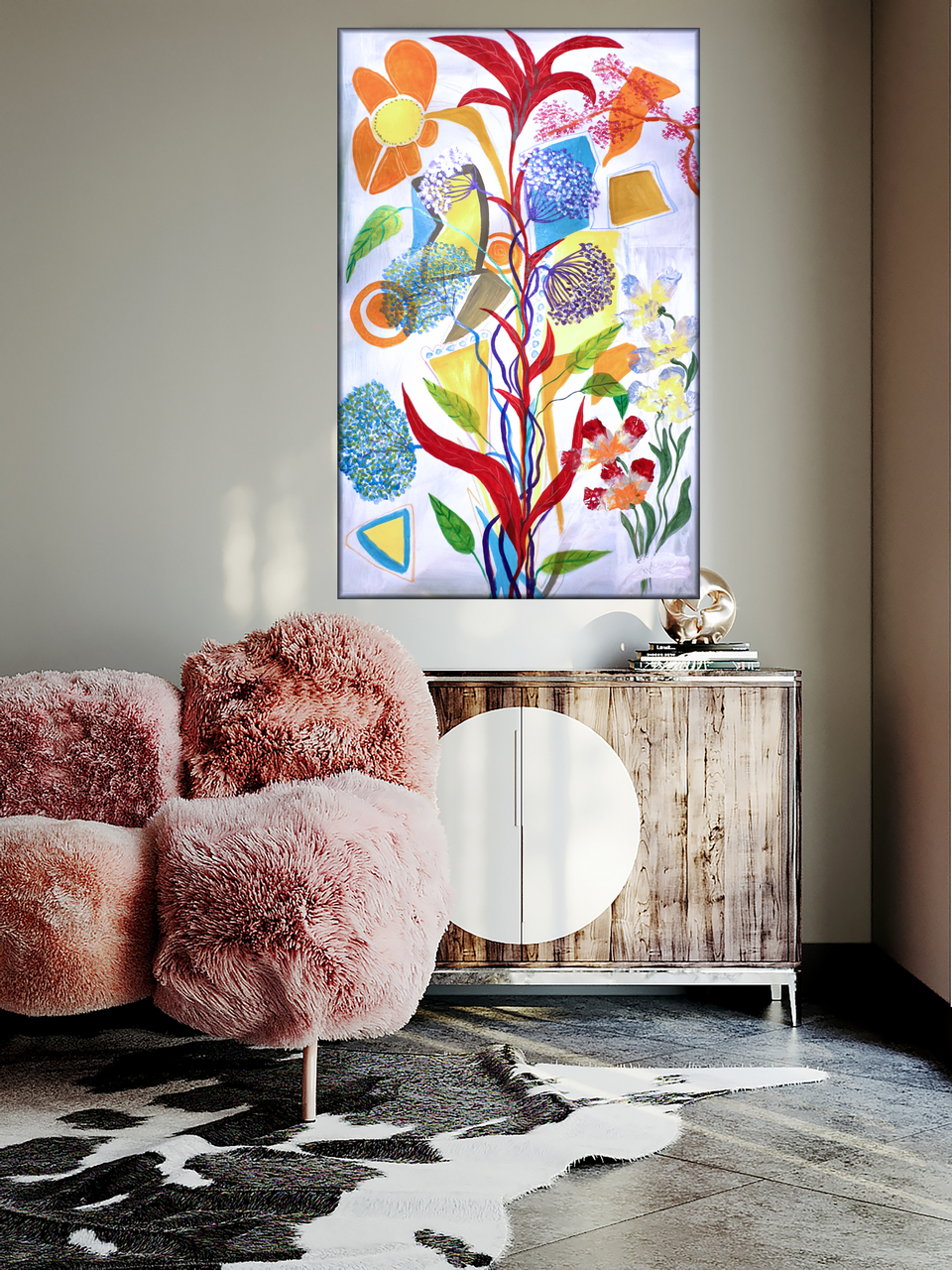 "LEGO 1.0"- Colorful Abstract Floral Acrylic Painting (2025)