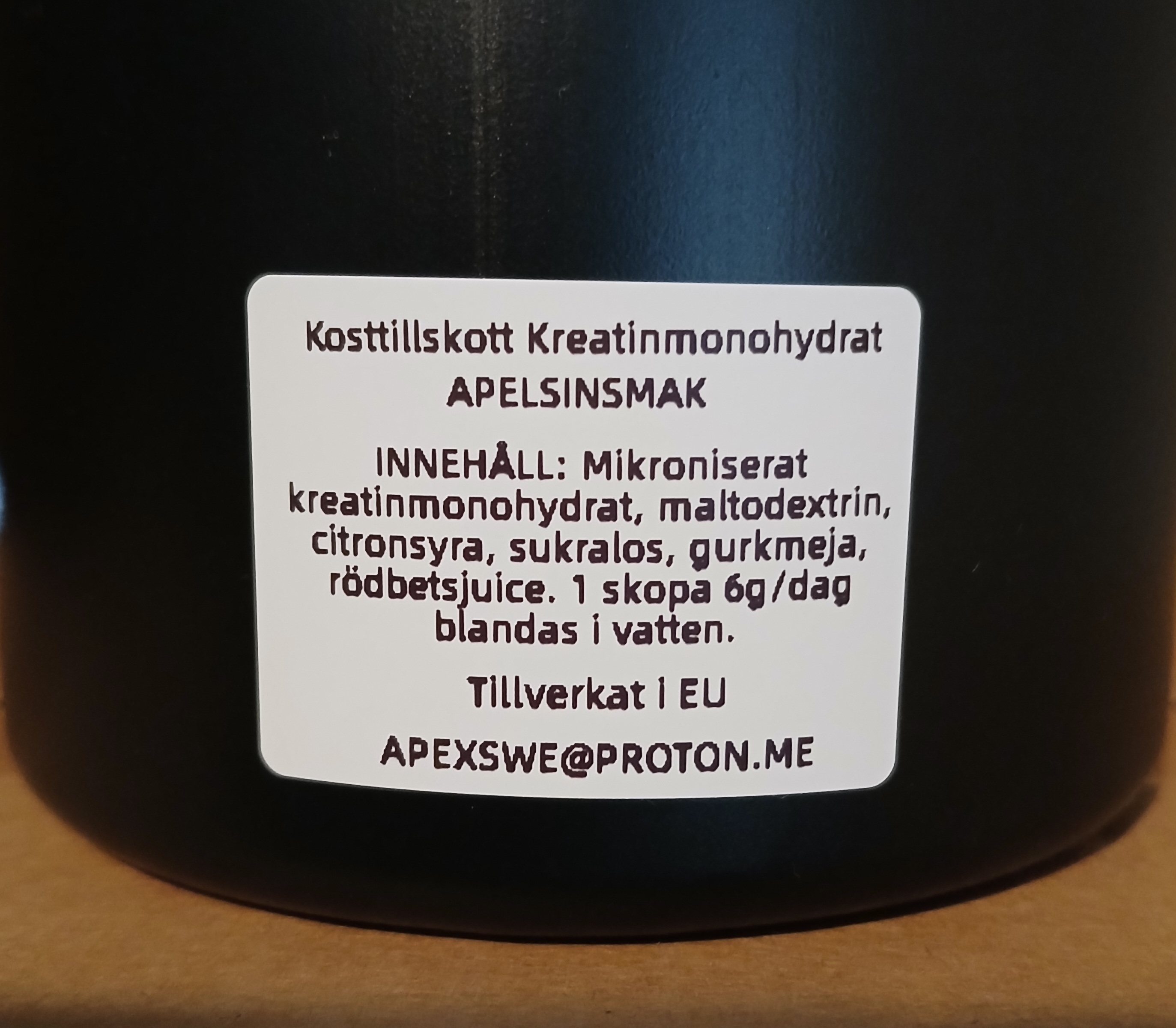 Kreatin APELSINSMAK 300 gram