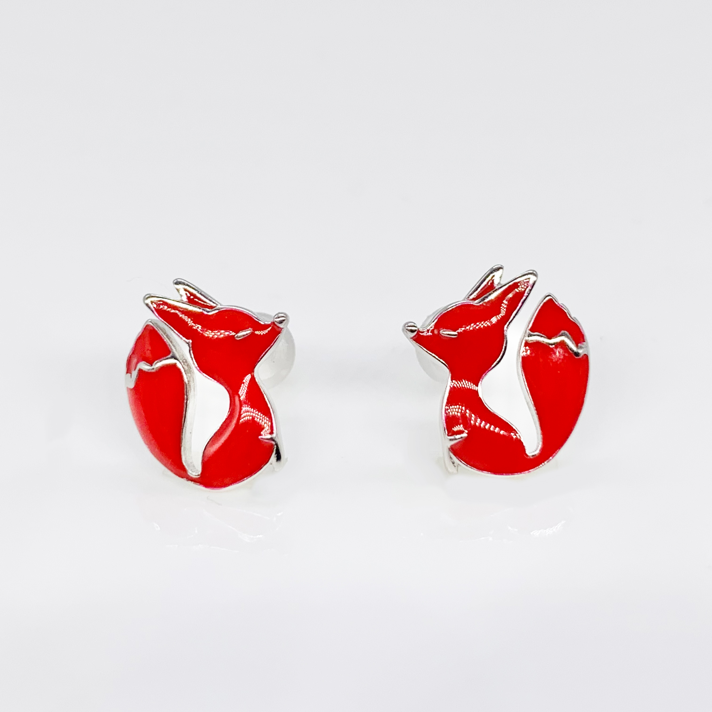Red Fox Earrings-Premium Real S925 Sterling Silver