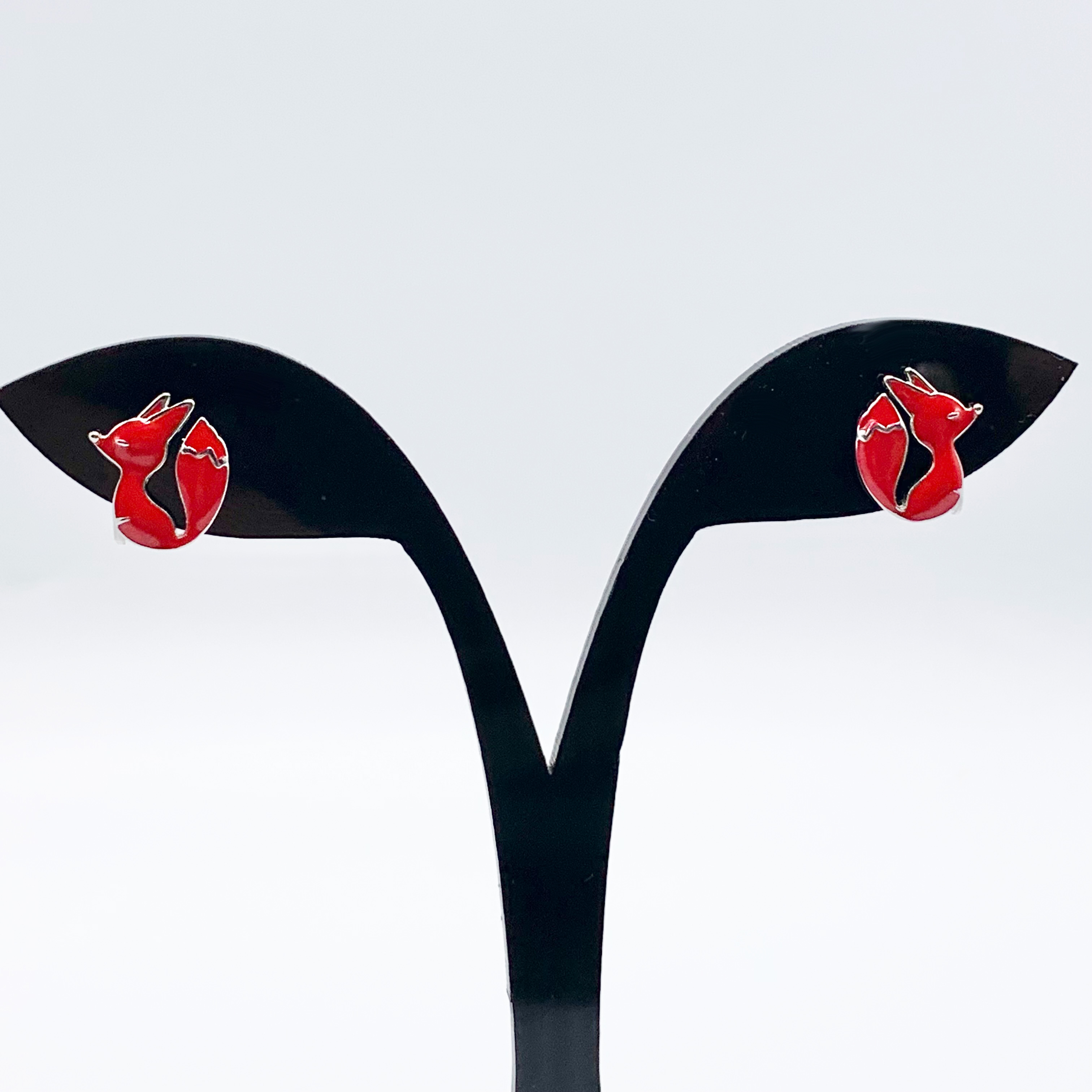 Red Fox Earrings-Premium Real S925 Sterling Silver