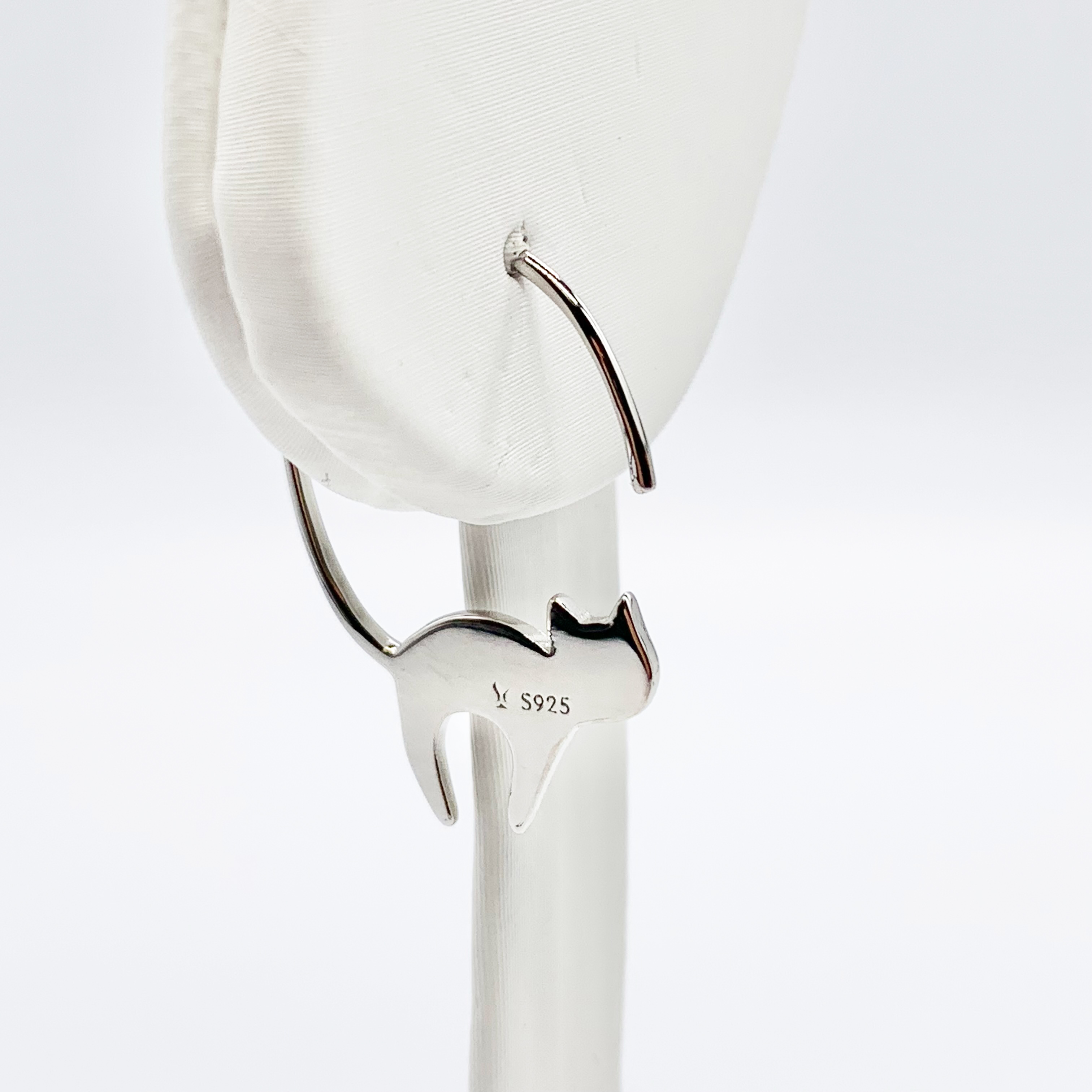 Cat Stud Earrings - Premium Real S925 Silver