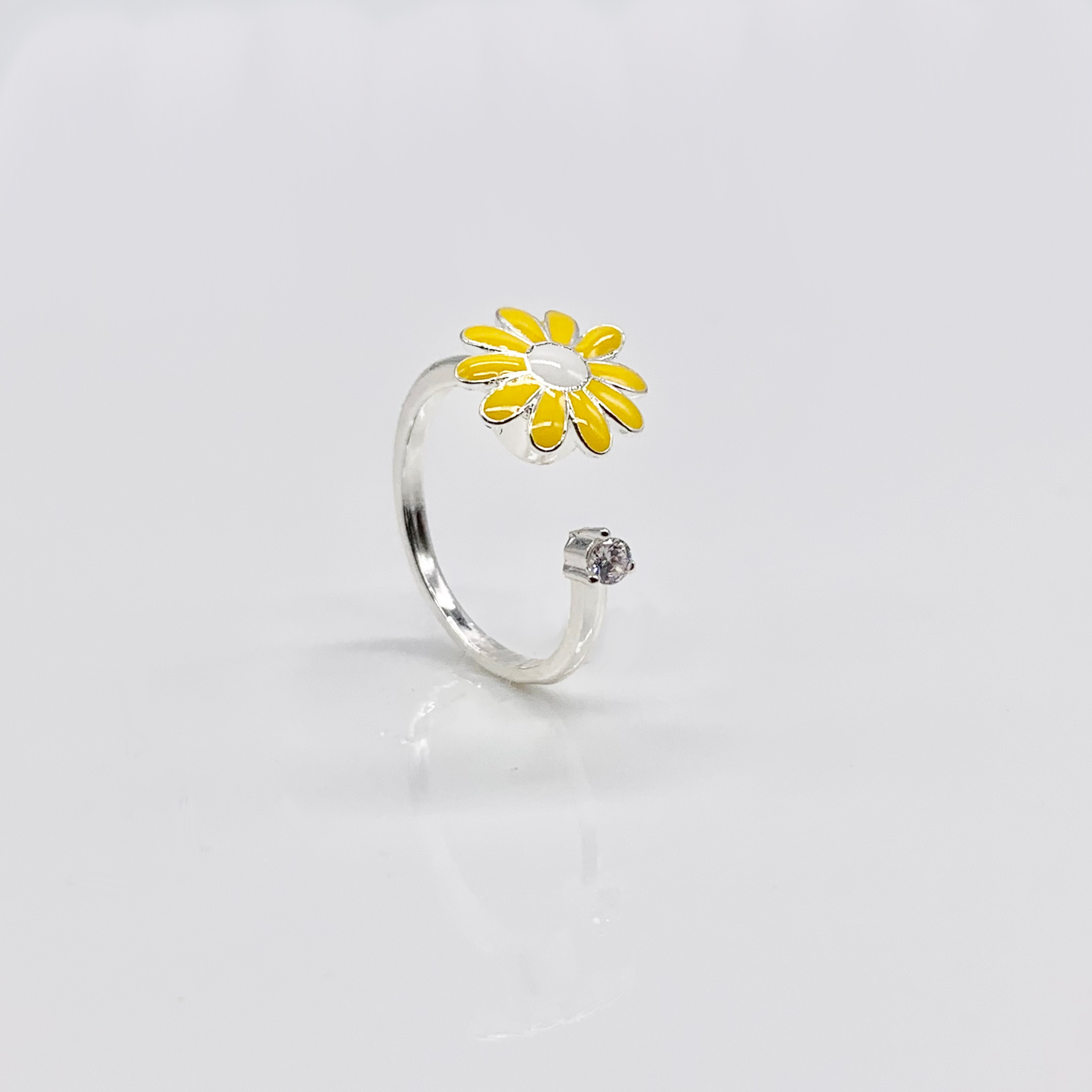 Flower Adjustable Daisy Spinner Fidget Ring