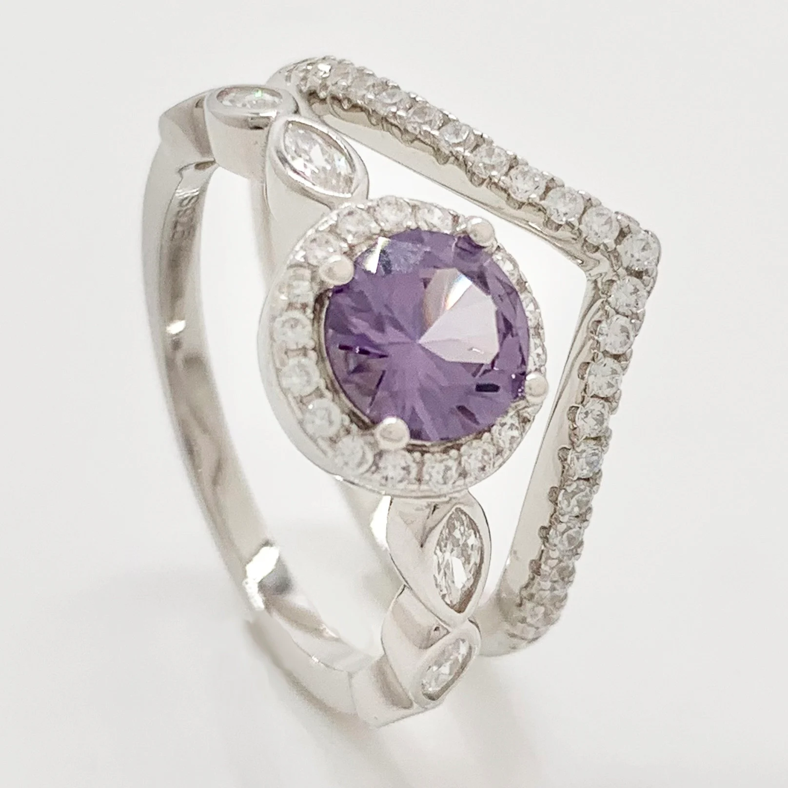 Set of 2 Alexandrite June Birthstone Rings-Premium Real Silver S925