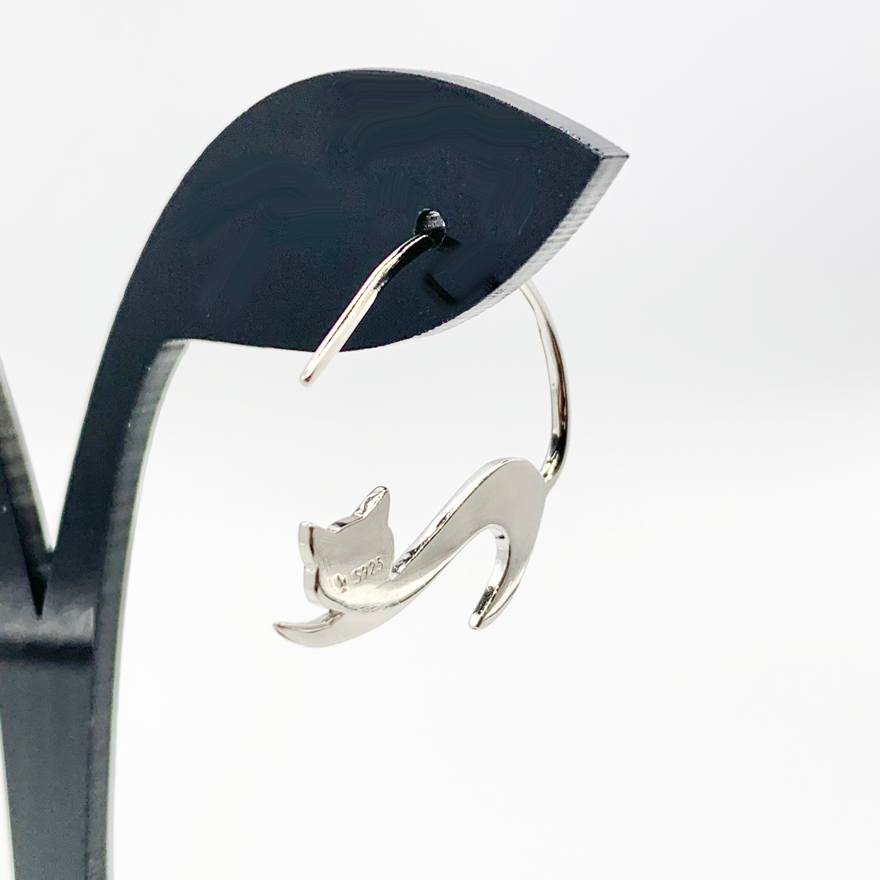 Cat Stud Earrings - Premium Real S925 Silver