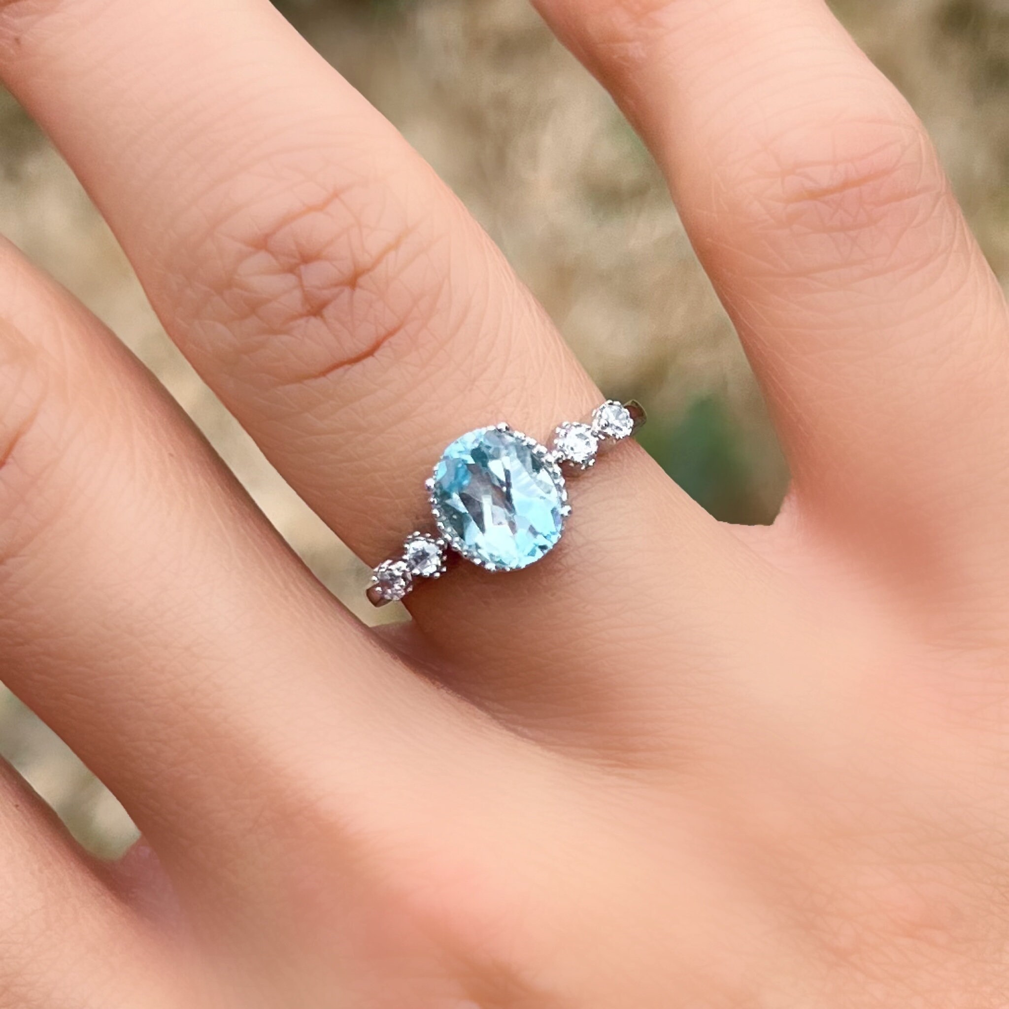Topaz December birthstone Ring-Premium Real Silver S925