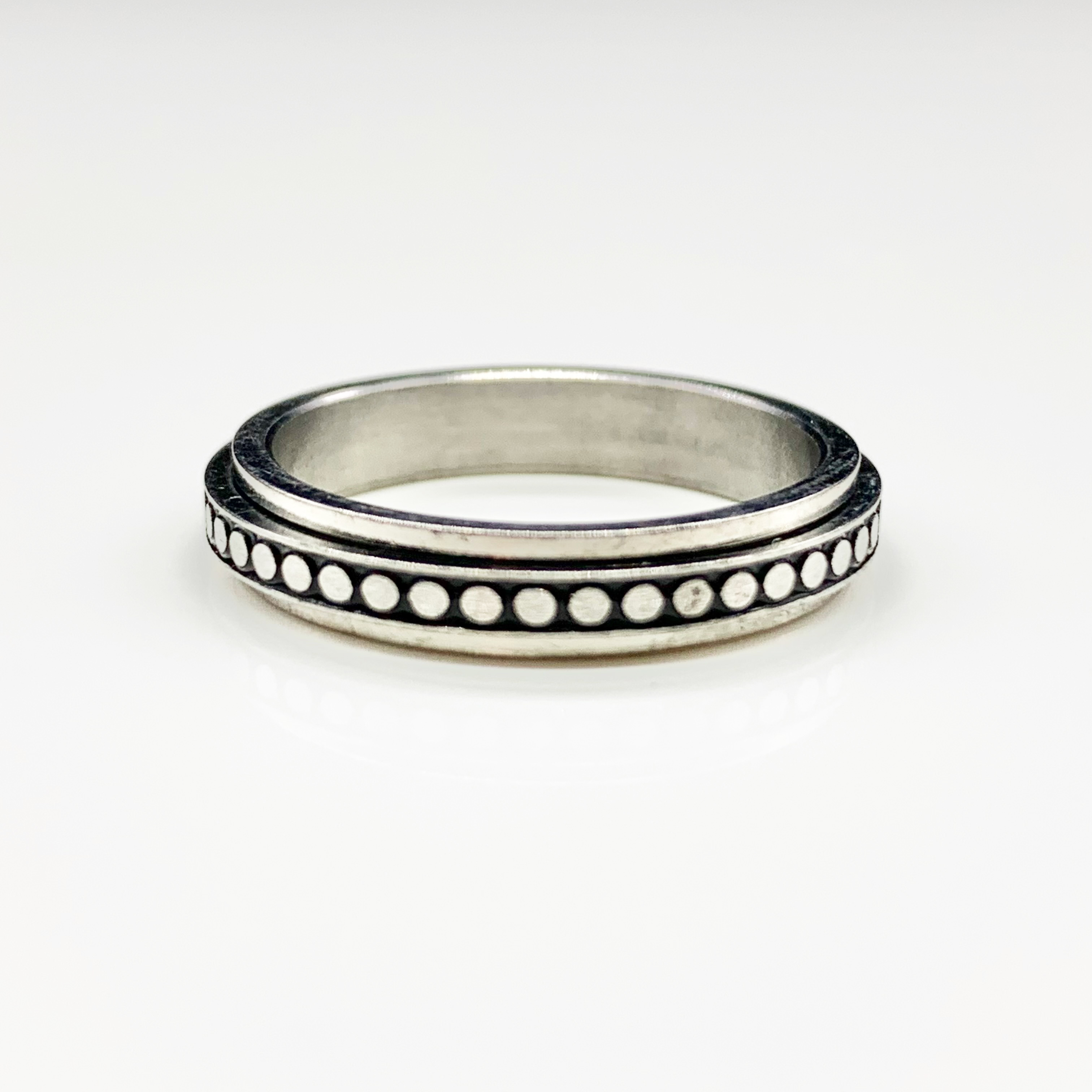 Flowers | Moon Phases | Full Moon Stainless steel Spinner Fidget Ring